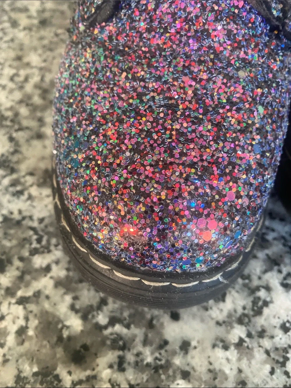 Fabkids iridescent Glitter Lace-Up side zipper Boots